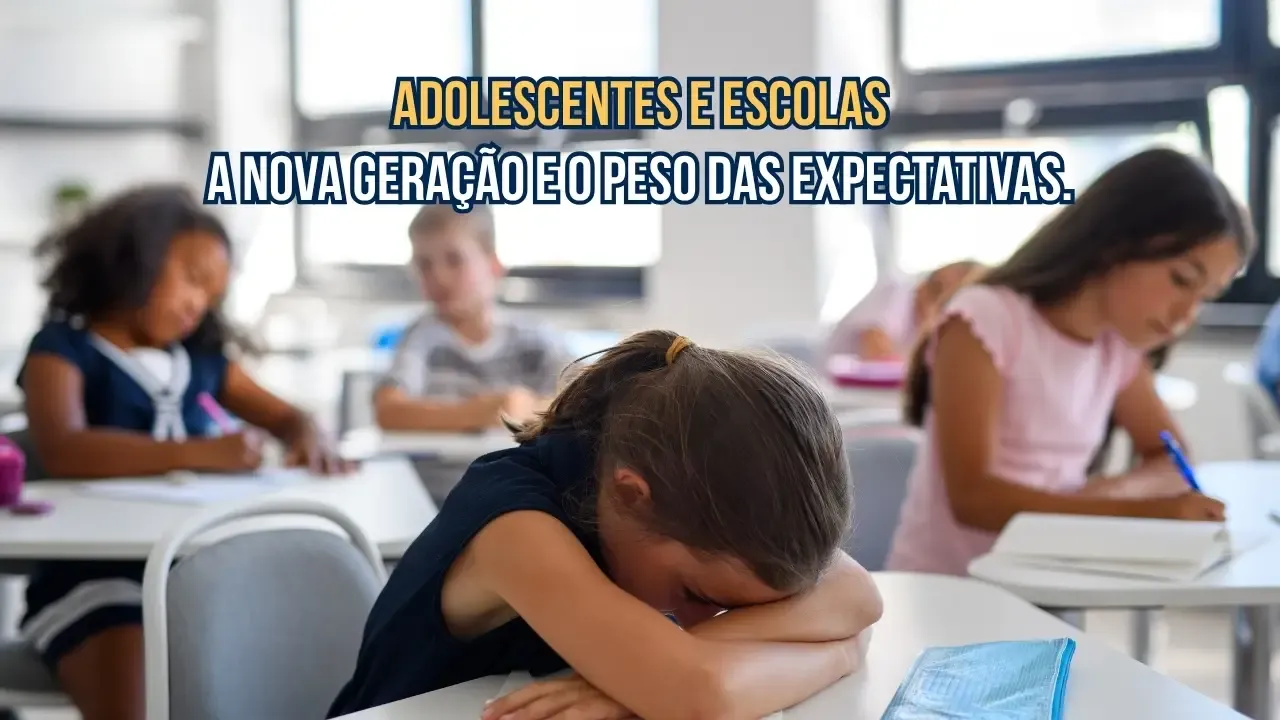 Jovens em ambiente escolar lidando com ansiedade